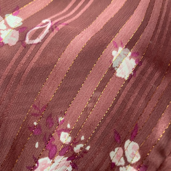 Shirred Sheer Floral Blouse 3rd + Malt - Picture 11 of 15